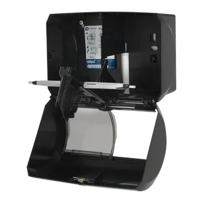 Compact® Toilet Paper Dispenser 6.75X10.12 IN Wall Mount Black 2-Roll Coreless Side-by-Side High Capacity 1/Each