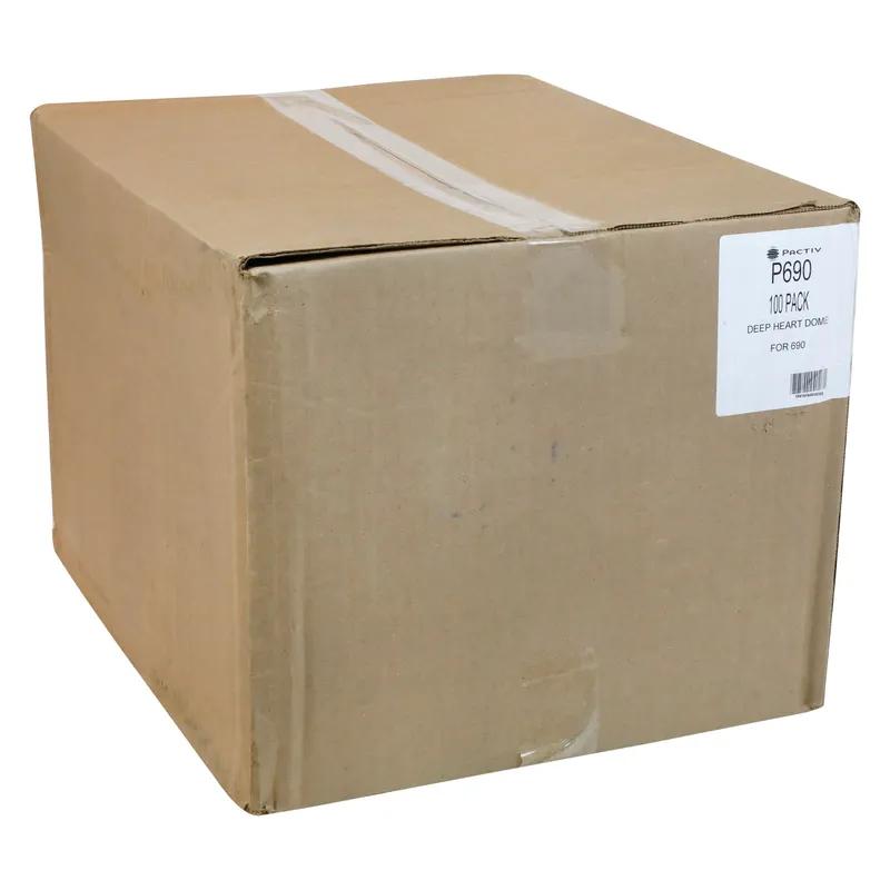 Lid Dome Large (LG) 9.875X9.469X1.5 IN 1 Compartment OPS Clear Heart For Pan 100/Case