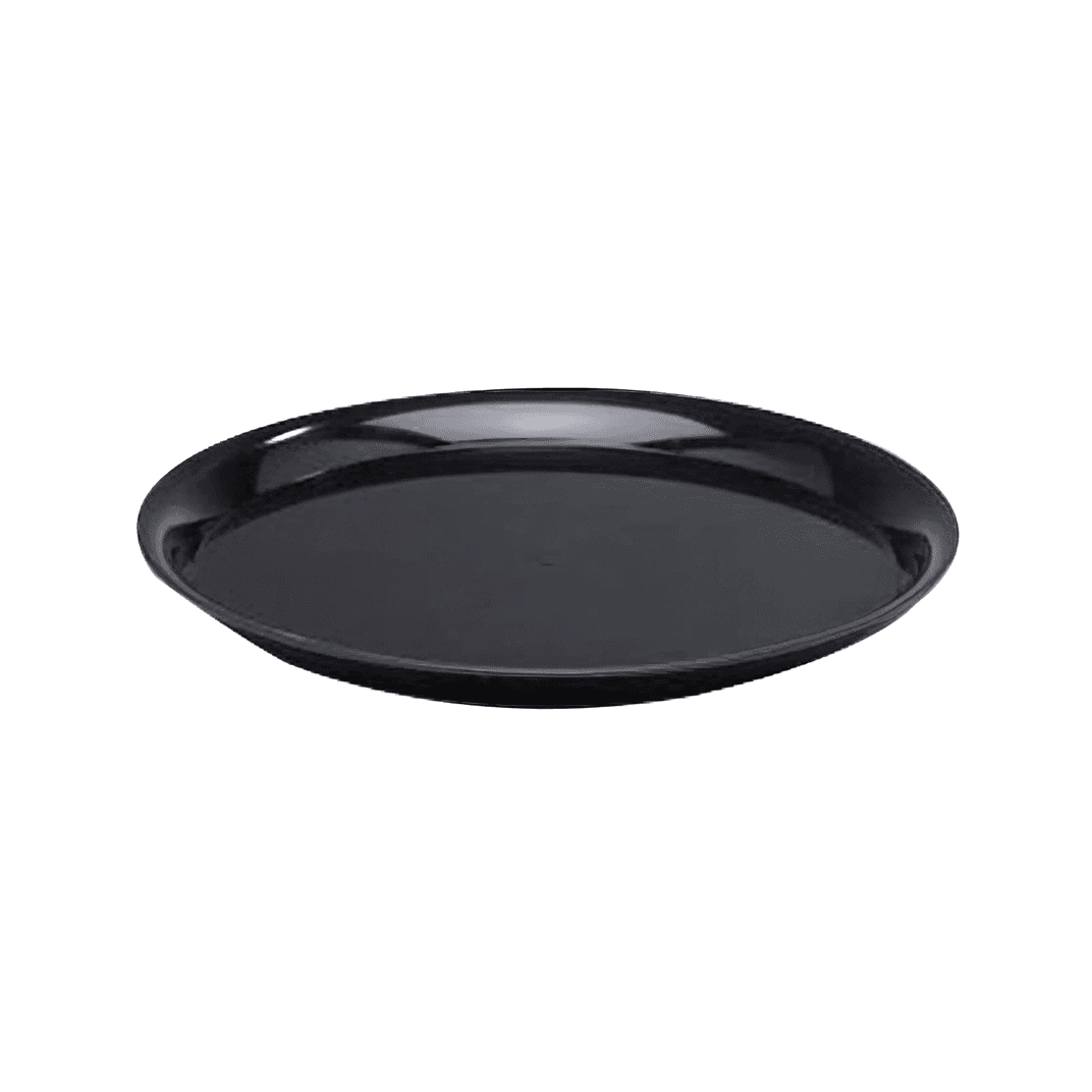 WNA CheckMate Serving Tray 12 IN PS Black Round 25/Case