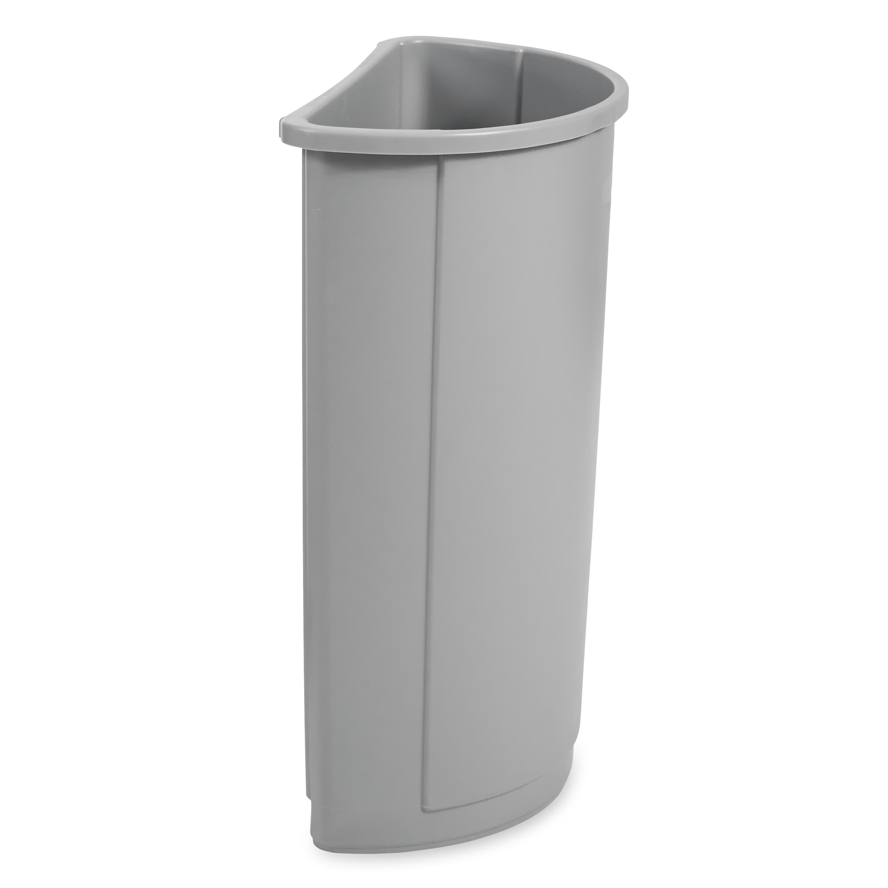 Untouchable® 1-Stream Trash Can 12X21X28.68 IN 21 GAL Gray Half Round Resin 1/Each