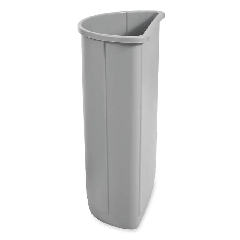 Untouchable® 1-Stream Trash Can 12X21X28.68 IN 21 GAL Gray Half Round Resin 1/Each