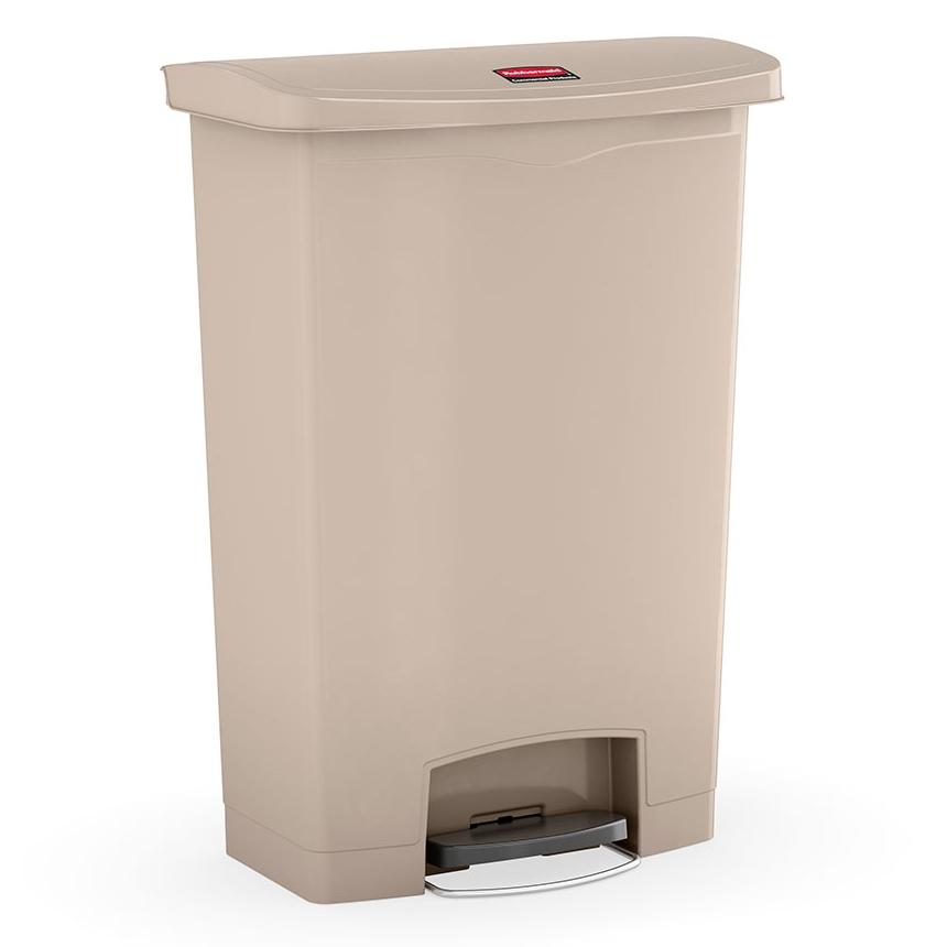 Slim Jim® Trash 1-Stream Trash Can 23.95X14.57X33.63 IN 24 GAL 96 QT Beige Rectangle Resin Step-On Slim 1/Each