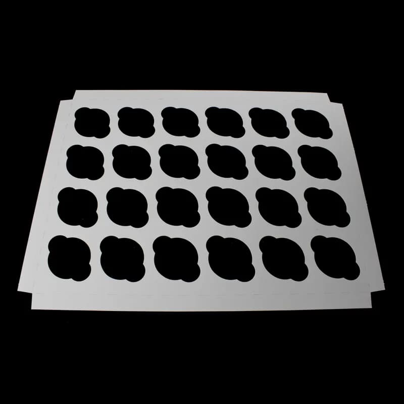 Cupcake Insert 18.9375X13.9375X0.875 IN 24 Compartment Cardboard White Kraft 100/Case