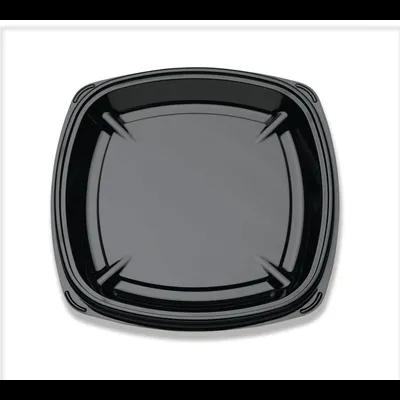 PartiPak® Serving Tray Base 12X12 IN PET Black Square Shallow 50/Case