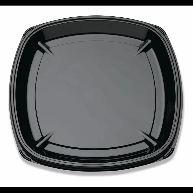 PartiPak® Serving Tray Base 16X16 IN PET Black Square Shallow 50/Case