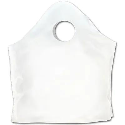 Take-Out Bag 24X11X20 IN HDPE White With Die Cut Handle Wave Top Closure FDA Compliant Bottom Gusset 250/Case