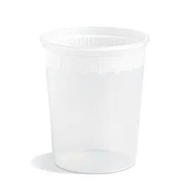 Classic Line Deli Container Base 32 OZ HDPE Clear Round Freezer Safe 500/Case