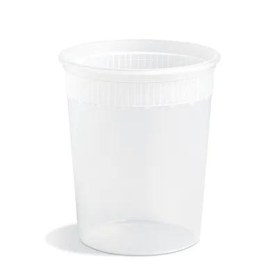 Classic Line Deli Container Base 32 OZ HDPE Clear Round Freezer Safe 500/Case