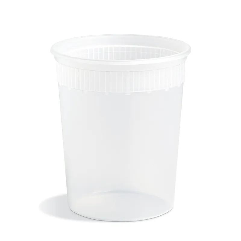 Classic Line Deli Container Base 32 OZ HDPE Clear Round Freezer Safe 500/Case