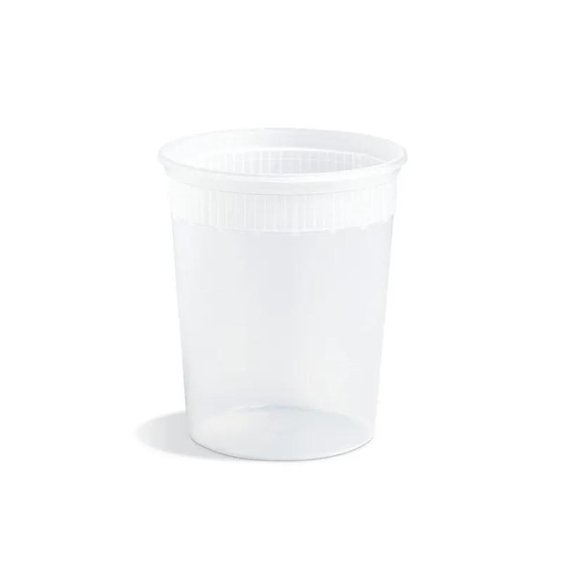 Classic Line Deli Container Base 32 OZ HDPE Clear Round Freezer Safe 500/Case