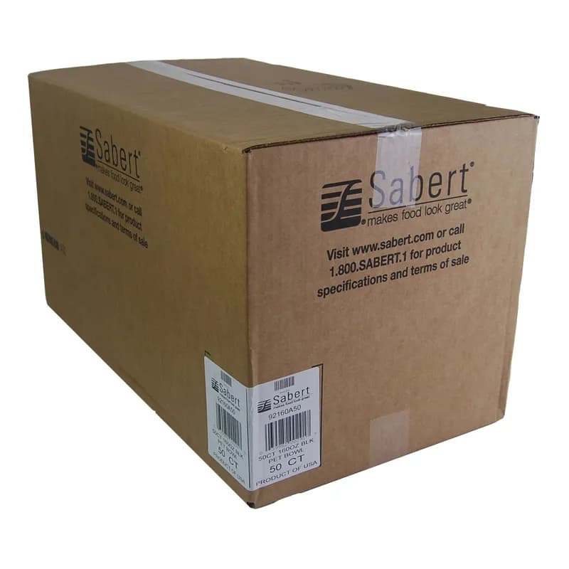 Bowl 160 OZ PET Black Round 50/Case