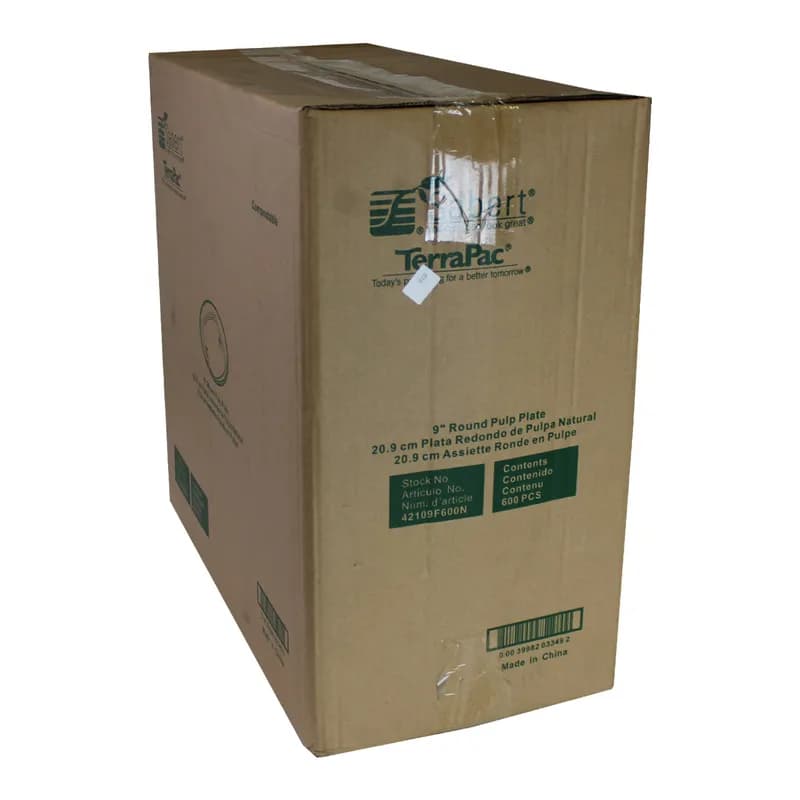 Plate 9 IN Pulp Fiber Kraft Round 600/Case