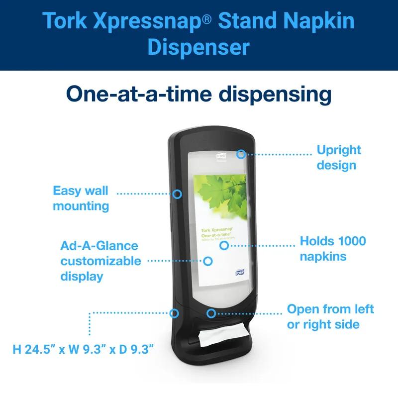 Tork Xpressnap® Napkin Dispenser 9.25X9.25X24.5 IN Black Plastic Stand 1/Each