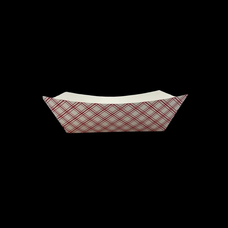 Food Tray 10 LB Paper White Red Rectangle 250/Case