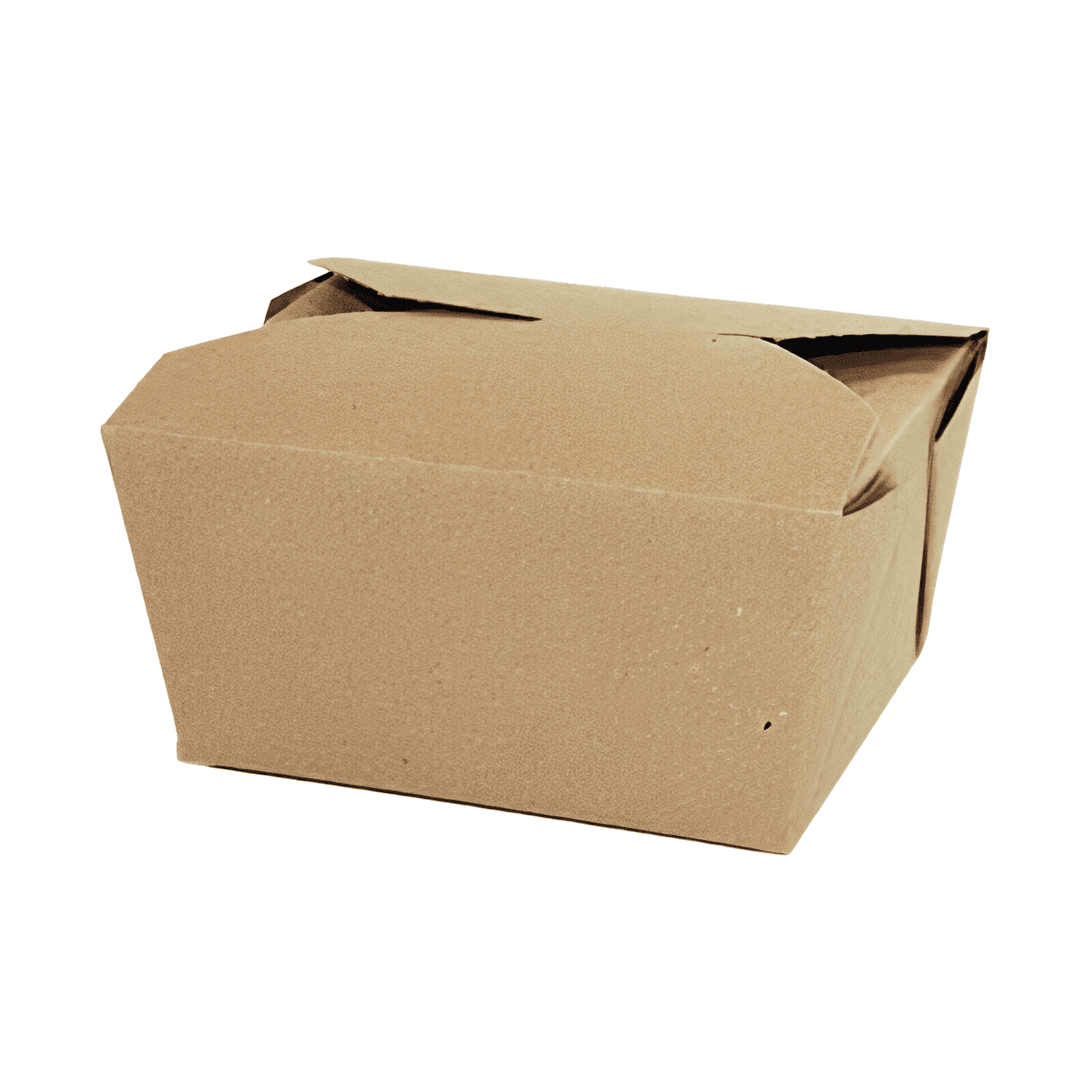 Bio-Pak® #1 Take-Out Box Fold-Top 5X4.5X2.5 IN Paper Kraft 450/Case