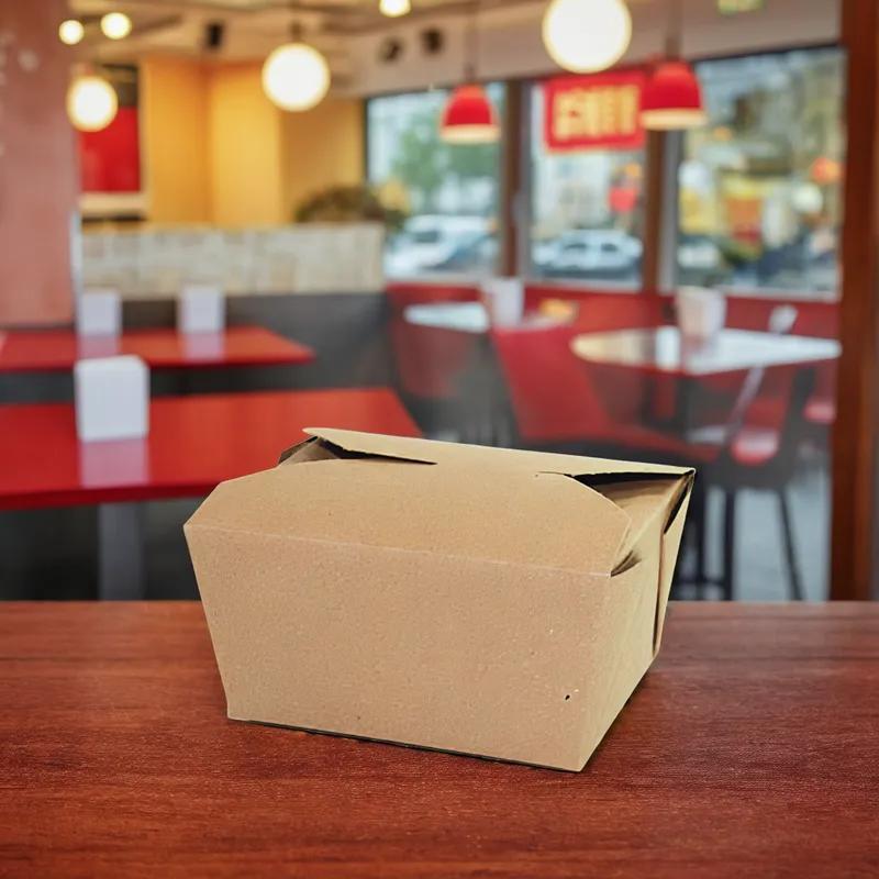 Bio-Pak® #1 Take-Out Box Fold-Top 5X4.5X2.5 IN Paper Kraft 450/Case