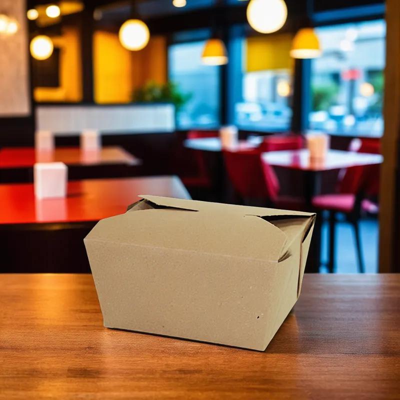 Bio-Pak® #1 Take-Out Box Fold-Top 5X4.5X2.5 IN Paper Kraft 450/Case
