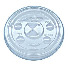 Greenware® Lid Flat 3.2X0.3 IN PLA Clear For 9-10 OZ Cold Cup With Hole Identification 2500/Case