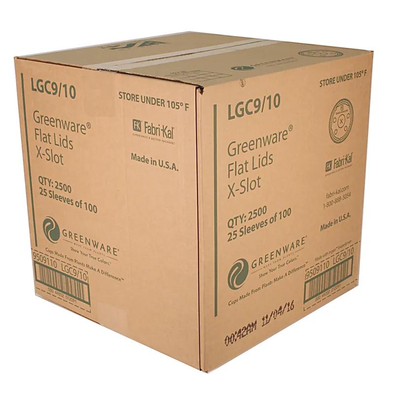 Greenware® Lid Flat 3.2X0.3 IN PLA Clear For 9-10 OZ Cold Cup With Hole Identification 2500/Case