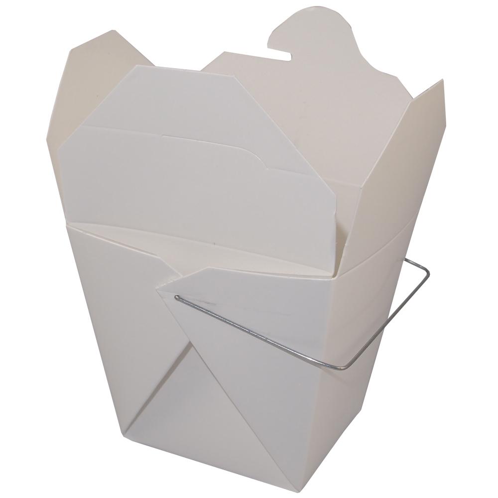 Fold-Pak® Food Pail 16 OZ 3.75X2.875X3.25 IN Paper White Square With Handle 500/Case