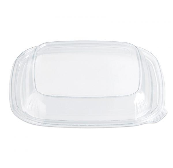 Fresh 'n Clear® Lid Dome Medium (MED) 7.5X7.5X1.04 IN 1 Compartment PET Clear Square For 16-24-32 OZ Bowl 300/Case