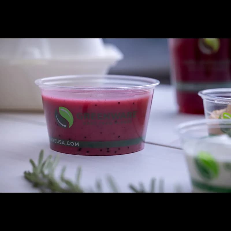 Souffle & Portion Cup 4 OZ PLA Clear Stock Print Round 2000/Case