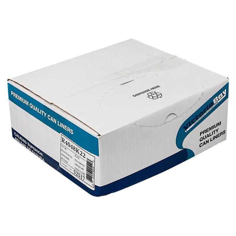 Victoria Bay Can Liner 40X48 IN Black Plastic 22MIC Roll 25 Count/Pack 6 Packs/Case 150 Count/Case
