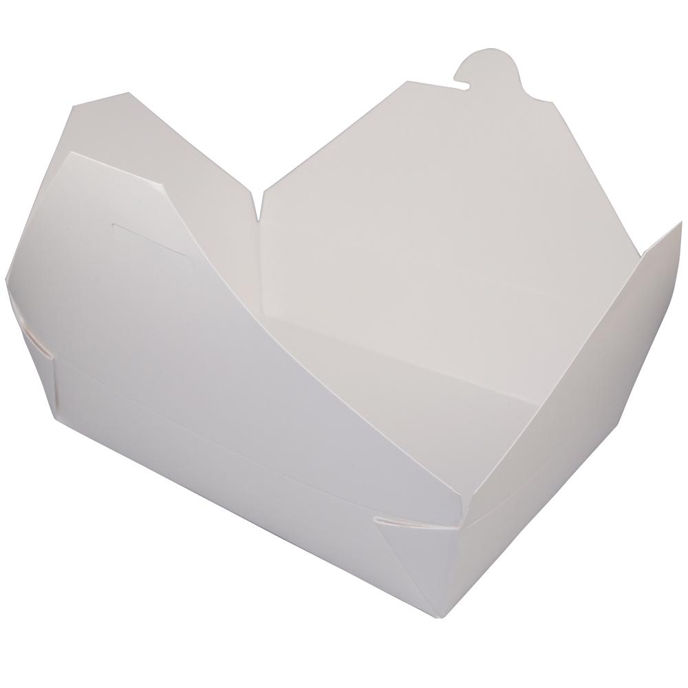 Bio-Pak® Take-Out Box Fold-Top 8.4375X6.1875X1.875 IN Paper White Rectangle 200/Case