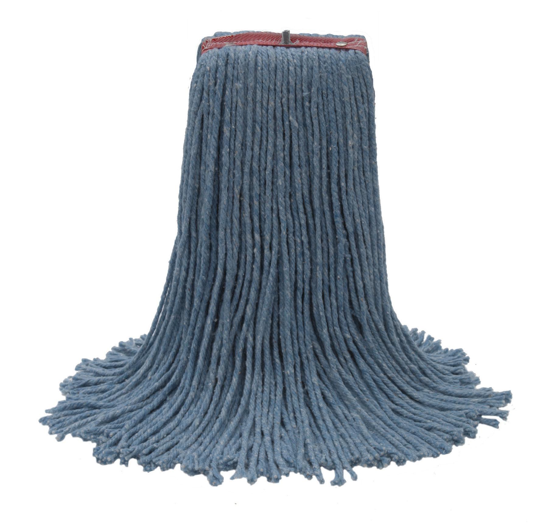 MaxiClean® Mop Head 24 OZ Blue Cotton Synthetic Blend 4PLY Cut End Screw On 1/Each