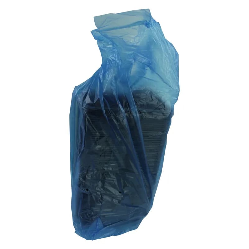 Take-Out Container Base 6.5X8.5X1.5 IN 2 Compartment CPET Black Rectangle Oven Safe 390/Case