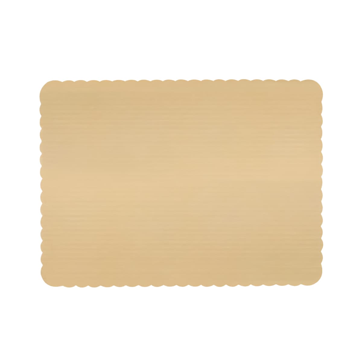Cake Board Full Size 25.5X17.5 IN Corrugated Paperboard Gold Rectangle Scalloped Double Wall 25/Case