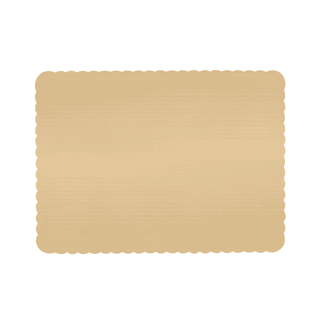 Cake Board Full Size 25.5X17.5 IN Corrugated Paperboard Gold Rectangle Scalloped Double Wall 25/Case