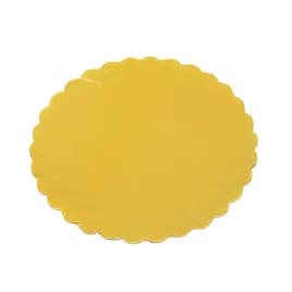Cake Board 6.25 IN Corrugated Paperboard Gold Round Scalloped 200/Case