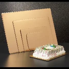 Cake Board 1/8 Size 9.75X7.75 IN Paperboard Gold Rectangle 200/Case