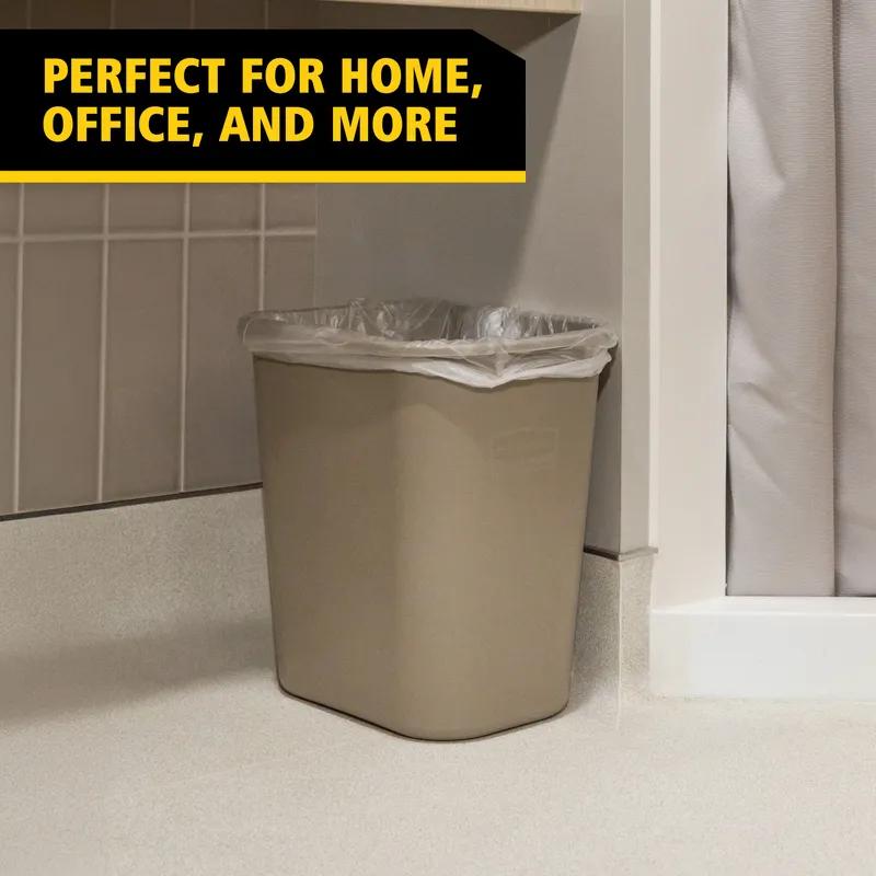 1-Stream Trash Can 14.75X10.25X15.75 IN 7 GAL 28 QT Beige Rectangle Resin Deskside 1/Each