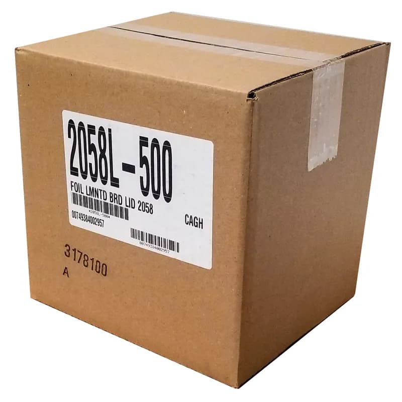 Lid Flat 8 IN Foil-Lined Paper Silver White Round For Container Laminated 500/Case