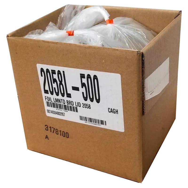 Lid Flat 8 IN Foil-Lined Paper Silver White Round For Container Laminated 500/Case