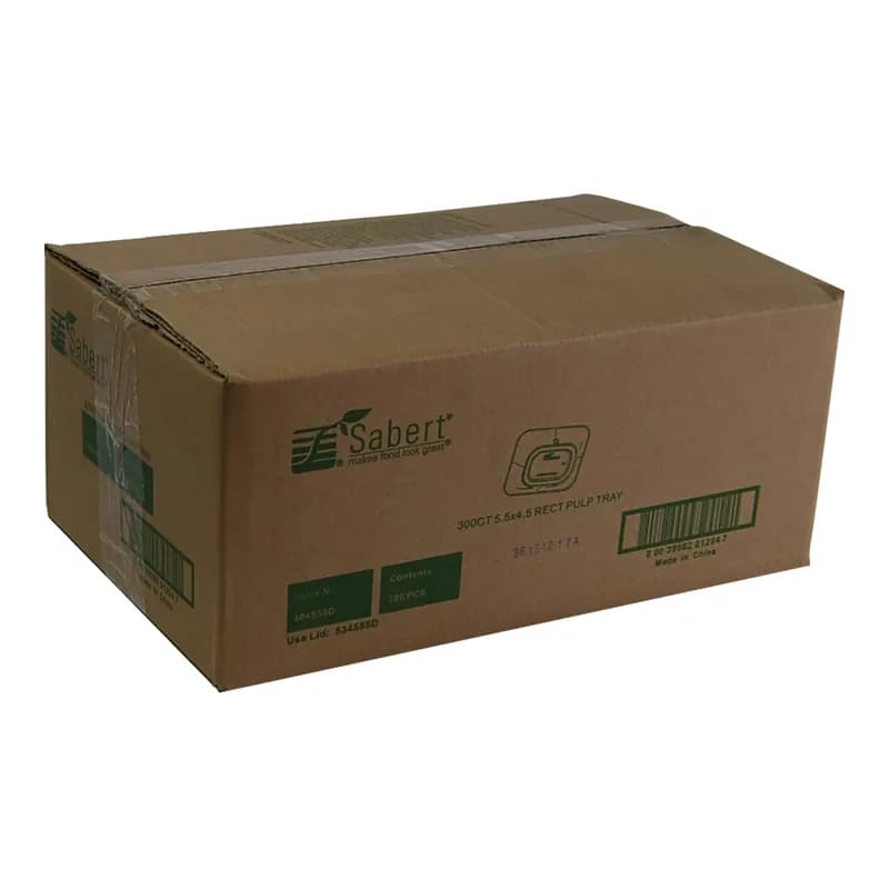 Sandwich Take-Out Container Base 5.5X4.5X1.04 IN Pulp Fiber Natural Rectangle 300/Case
