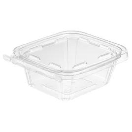 Safe-T-Fresh® Deli Container Hinged With Flat Lid 12 OZ rDPET Clear Square 240/Case