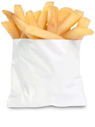 Bagcraft® French Fry Bag 4.5X3.5 IN Wax Coated Paper White Grease Resistant 2000/Case