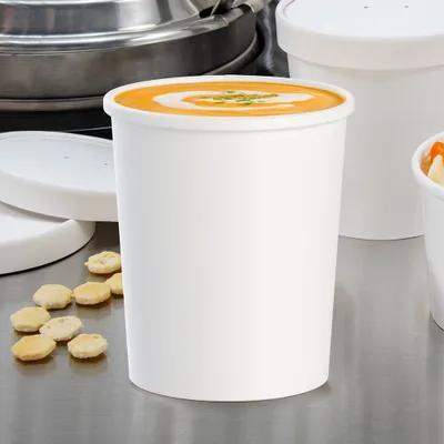 Solo® Flexstyle® Soup Food Container Base 32 OZ DSP White Round Tall Freezer Safe 25 Count/Pack 20 Packs/Case
