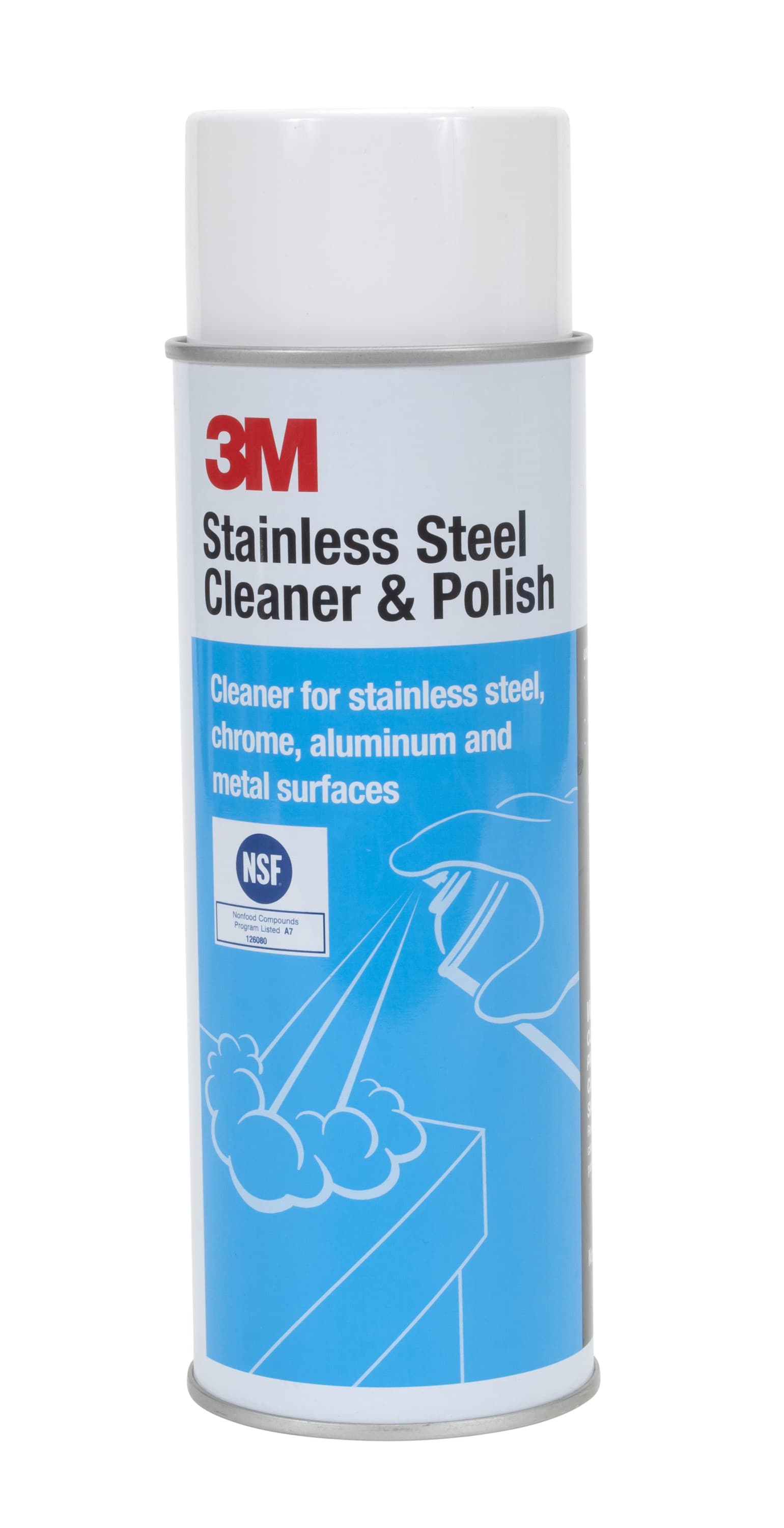 3M™ Lime Stainless Steel Cleaner & Polish 21 FLOZ Aerosol RTU No Rinse 12/Case