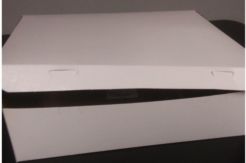 Easy Lock Cake Box 19X14X4.5 IN SUS Paperboard CRB White Rectangle Lock Corner 1-Piece 50/Bundle