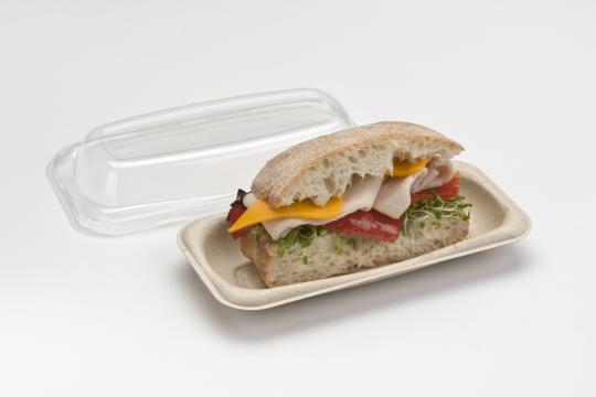 Hoagie & Sub Take-Out Container Base 8X4 IN Pulp Fiber Kraft Rectangle 300/Case