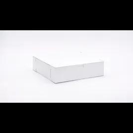 Easy Lock Cake Box 11X11X3 IN SUS Paperboard CRB White Square Lock Corner 1-Piece 100/Bundle