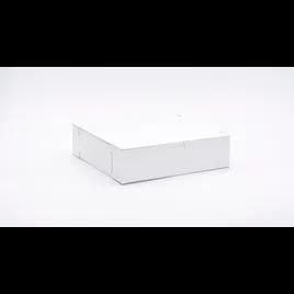 Easy Lock Cake Box 11X11X3 IN SUS Paperboard CRB White Square Lock Corner 1-Piece 100/Bundle
