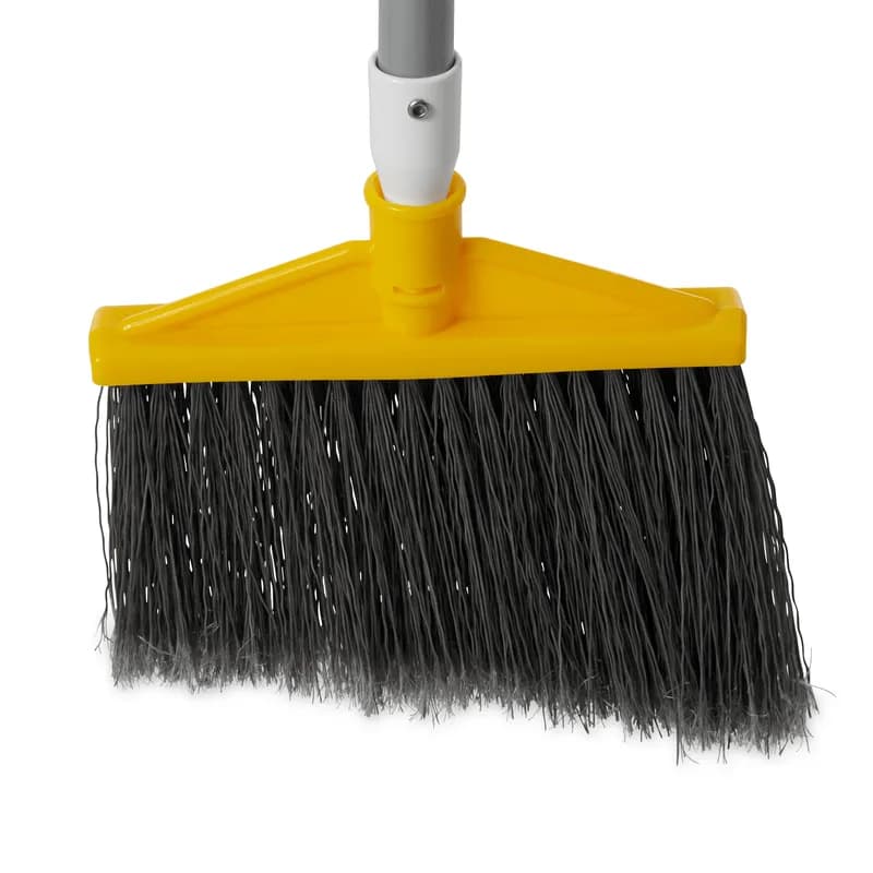 Broom Handle Gray Yellow Aluminum Angled 1/Each