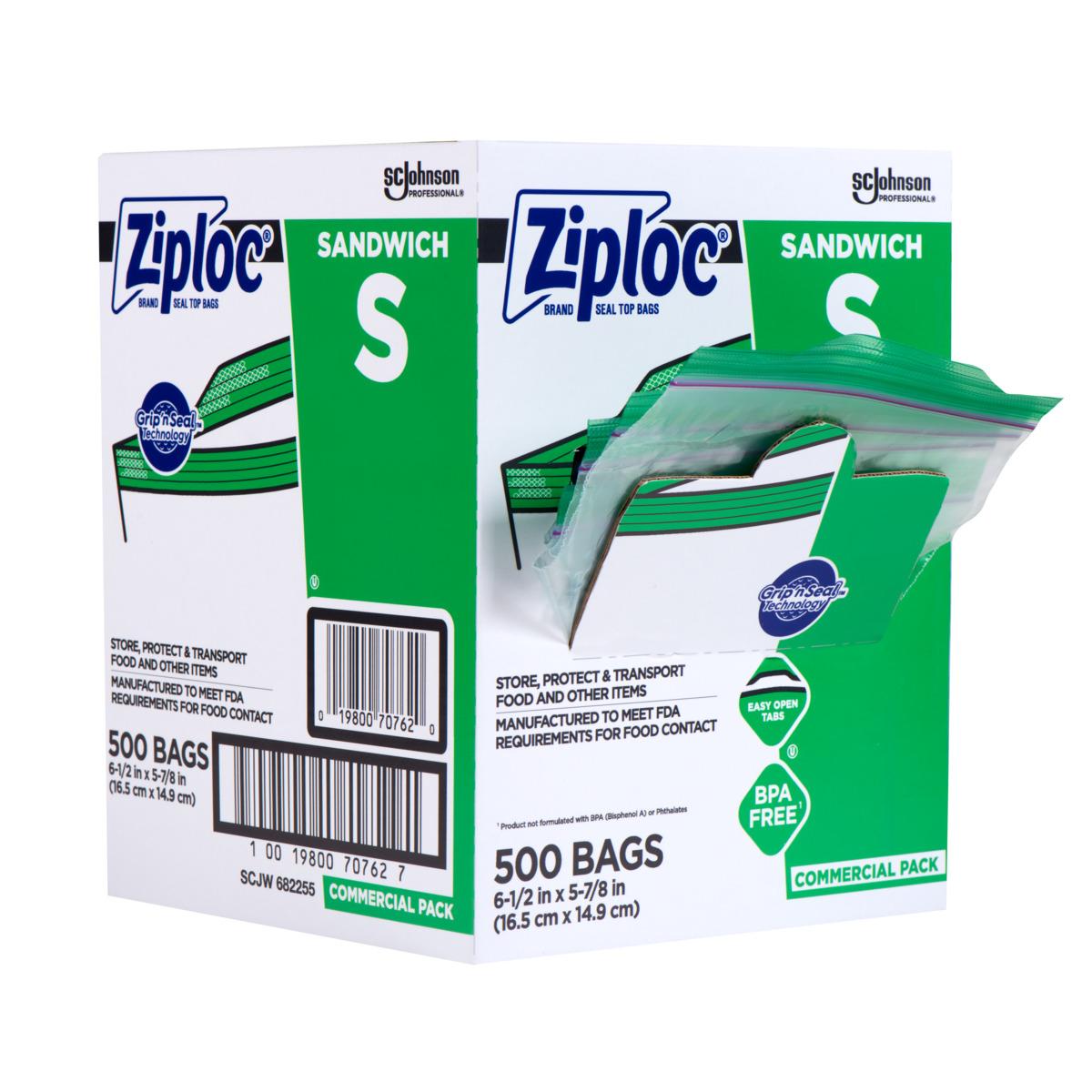 Ziploc® Sandwich Bag 6.5X6 IN Plastic Clear With Zip Seal Closure 500/Case