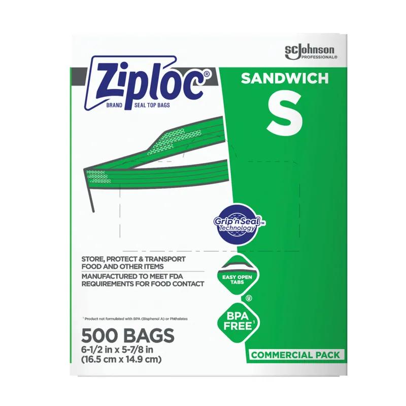 Ziploc® Sandwich Bag 6.5X6 IN Plastic Clear With Zip Seal Closure 500/Case