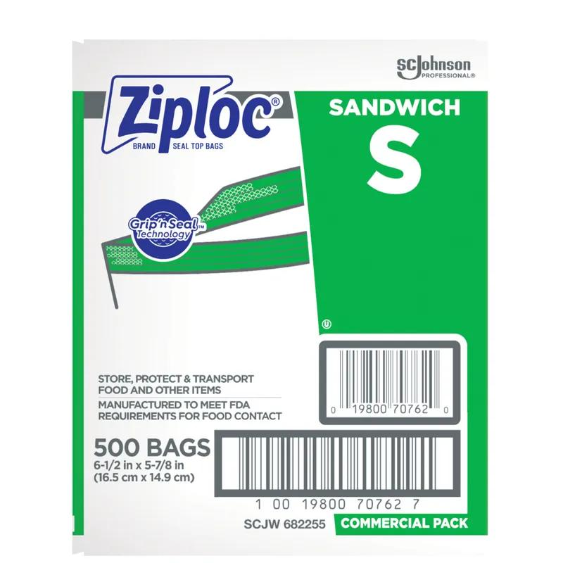 Ziploc® Sandwich Bag 6.5X6 IN Plastic Clear With Zip Seal Closure 500/Case